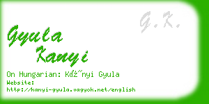 gyula kanyi business card